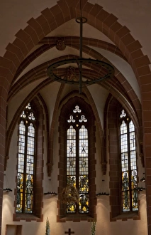 Prints of Stained glass of St. Nicholas Church, St Paul s, in Romerberg, Old Town, Frankfurt, Germany Images Dated 2027 October: Europe, Germany