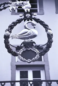 Europe, Germany, Baden, Wurttemberg, Heidelberg. Golden Goose Sign