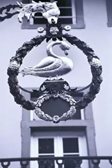 Black and White Collection: Europe, Germany, Baden, Wurttemberg, Heidelberg. Golden Goose Sign