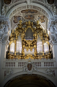 Europe, Germany, Bavaria, Passau, organ pipes in St. Stevens Cathedral