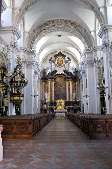 Images Dated 27th April 2009: Europe, Germany, Bavaria, Passau, St. Michaelss Jesuit church interior