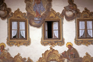 Creativity Prints: Europe, Germany, Bayern (Bavaria), Mittenwald. Painted walls, detail