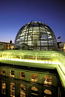 Europe, Germany, Berlin. Reichstag, domed roof