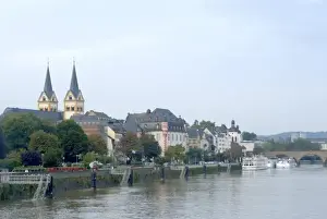 Cruising Prints: Europe, Germany, Koblenz, Moselle river view of the town of Koblenz