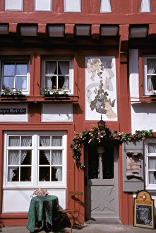 Storefront Prints: Europe, Germany, Rhineland, Pfalz, Boppard. Cafe entrance