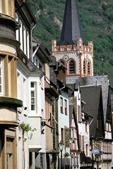 Images Dated 13th June 2011: Europe, Germany, Rhineland, Pfalz, Bacharach. Half timbered buildings