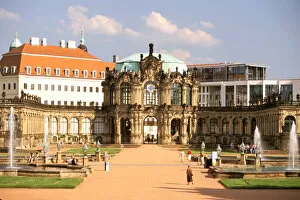 Europe, Germany, Saxony, Dresden. Zwinger Palace (b. 1728), view from courtyard