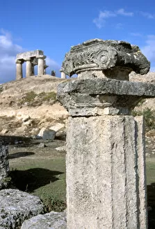 Images Dated 2nd August 2006: Europe, Greece, Ancient Corinth. Temple of Apollo ruins