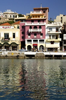 Europe, Greece, Crete (aka Kriti). Port city of Agios Nikolaos located on the Gulf of Mirabello