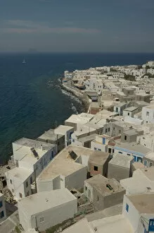 Images Dated 17th June 2005: Europe, Greece, Dodecanese, Nisyros: overview of capital and main port Mandraki