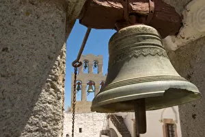 Europe, Greece, Dodecanese, Patmos: church bell inside the monastery of St John in Hora