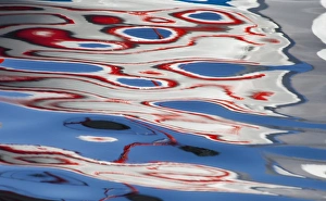 Images Dated 17th May 2010: Europe, Greece, Greek Island, Crete, Harbor of Chania and boat in calm water reflection