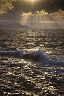 Images Dated 16th May 2010: Europe, Greece, Greek Island, Crete, Chania sunset and light beams near the old harbor