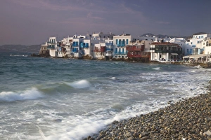 Images Dated 21st May 2009: Europe, Greece, Greek Island, Mykonos, Hora, Little Venice in evening light