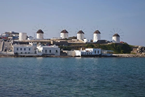 Images Dated 24th May 2010: Europe, Greece, Greek Isles, Mykonos, Horia, Windmills