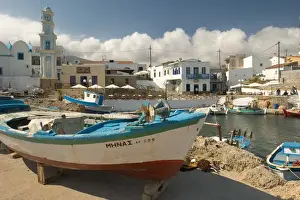 Europe, Greece, Kasos, Fry: harbour known as Bouka with small fishing fleet