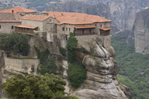 Europe, Greece, Meteora. Overview of Varlaam Monastery. Credit as: Bill Young / Jaynes