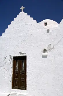 Cruise Port Prints: Europe, Greece, Mykonos. Typical whitewashed architecture