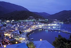 Images Dated 31st August 2011: Europe, Greece, Parga. View of town and harbor