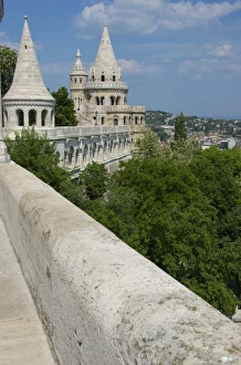 Images Dated 3rd May 2009: Europe, Hungary, Budapest, Buda, Castle Hill, towers of Fishermans Bastion