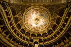 Images Dated 3rd June 2009: Europe, Hungary, Budapest. Interior ceiling of the Opera House. Credit as: Jim Zuckerman