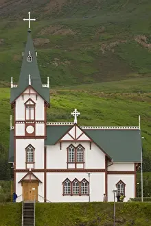 Europe, Iceland, Husavik. Christian church built in 1907. Credit as: Don Grall /
