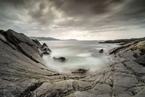 Images Dated 9th August 2021: Europe, Ireland, Eyeries. Landscape with the Beara Bowl rock formation