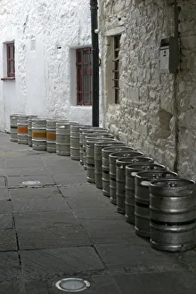 Images Dated 5th July 2005: Europe, Ireland, Westport. Kegs in an alley
