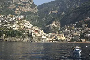 Amalfi Prints: Europe, Italy, Amalfi Coast, Bay of Salerno, Positano