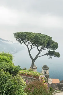 Beautiful Prints: Europe, Italy, Amalfi Coast, Ravello, View of Coastline from Villa Rufolo