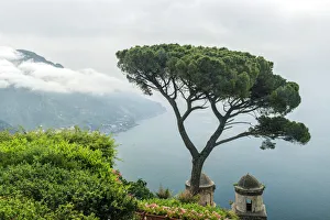 Europe, Italy, Amalfi Coast, Ravello, View of Coastline from Villa Rufolo