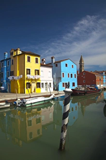 Images Dated 12th May 2010: Europe; Italy; Burano; Bright Colored Homes Along the Canal