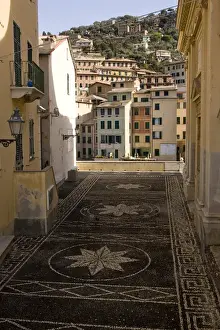 Camogli Prints: Europe, Italy, Camogli. Stone mosaic at the Santa Maria dell Assunta Church. Credit as