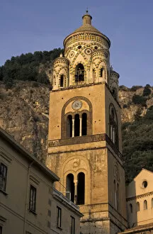 Europe, Italy, Campania, Amalfi Belltower of Duomo di Sant Andrea (11th C