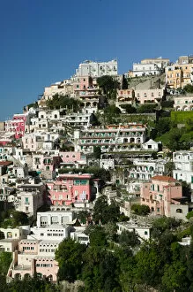 Images Dated 7th May 2005: Europe, Italy, Campania (Amalfi Coast), Positano: Town View from Amalfi Coast Road
