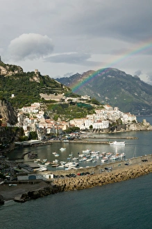 Images Dated 6th May 2005: Europe, Italy, Campania (Amalfi Coast) Amalfi: Town View with Rainbow