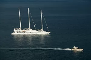 Europe, Italy, Campania (Amalfi Coast) Amalfi: Three Masted Cruise Ship