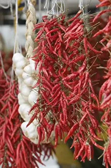 Europe, Italy, Campania, (Amalfi Coast) POSITANO: Chili Peppers & Garlic
