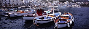 Campania Prints: Europe, Italy, Capri. The harbor at Marina Grande, Capri, Italy, is a popular port of call