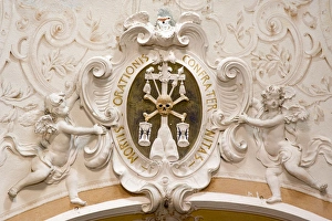 Death Prints: Europe, Italy, Cinque Terre, Monterosso. The symbol of the Oratory of the Dead. Credit as