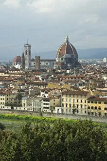 Images Dated 29th April 2008: Europe, Italy, Florence. Overview of the city and the River Arno as seen from Michelangelo Plaza