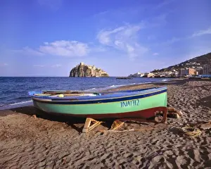 Castillo Prints: Europe, Italy, Ischia. Castillo d Ischia is connected to the island of Ischia