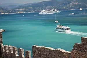Images Dated 26th May 2010: Europe; Italy; La Spezia; Portovenere; Portovenerre Harbor with Cruise Ship at Anchor
