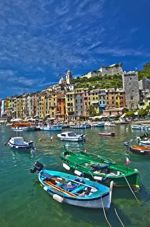 Images Dated 25th November 2012: Europe; Italy; La Spezia; Portovenere; Small Boats at anchor in Harbor