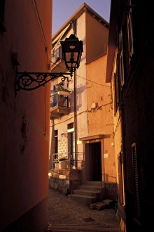 Riviera Prints: Europe, Italy, Liguria, Cinque Terre, Riviera di Levante, Manarola. Evening light