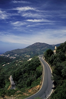 Roadway Prints: Europe, Italy, Liguria, Levanto. Roadway