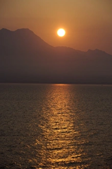 Images Dated 27th June 2007: Europe, Italy, Ligurian Sea. Gateway to Cinque Terre, sunrise