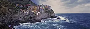 Cinque Terra Prints: Europe, Italy, Manarola. The colorful dwellings of Manarola are nestled into