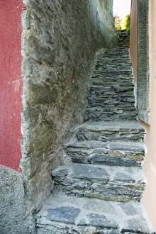 Europe, Italy. A narrow stone walkway in Manarola, Cinque Terre. Credit as: Dennis