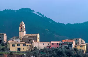 Europe, Italy, near Levanto. Tiny village in the mountains along the Ligurian Coast